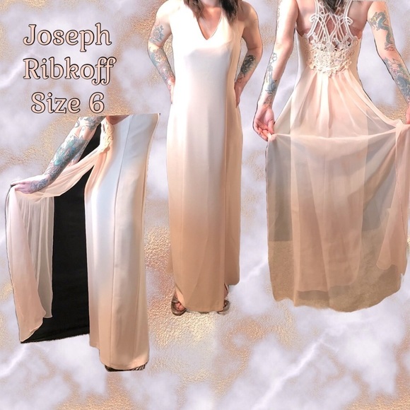 💕JOSEPH RIBKOFF SZ 6 BRIDESMAID-PROM-BALLGOWN BLUSH CHAMPAGNE PINK 💕 - Picture 1 of 9
